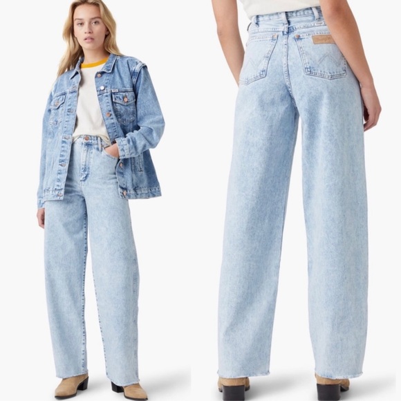 Wrangler Denim - 🔥NWT Wrangler Barrel 652 High Waist Frayed Hem Acid Washed Jeans Size 26/31